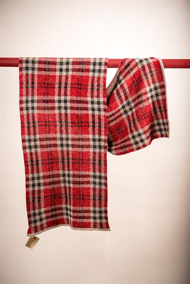 SCIARPA PONCHO QUADRI TARTAN 3 COLORI  BORDO VINACCIO NERO